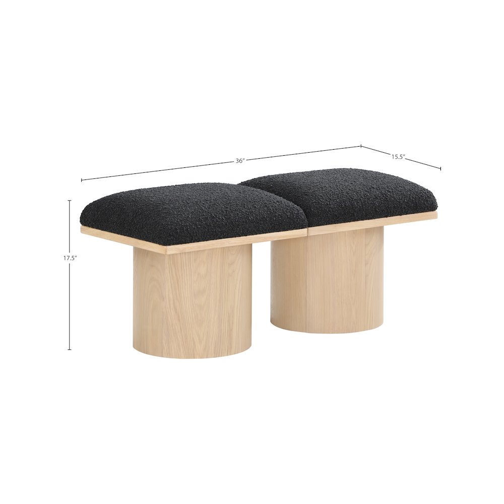 Pavilion Black Boucle Fabric Bench. Picture 6