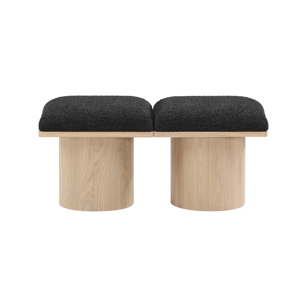 Pavilion Black Boucle Fabric Bench. Picture 2
