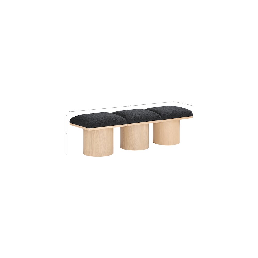 Pavilion Black Boucle Fabric Bench. Picture 6