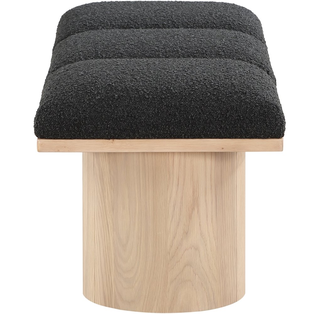 Pavilion Black Boucle Fabric Bench. Picture 3