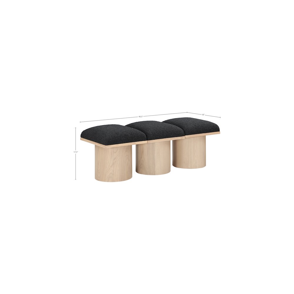 Pavilion Black Boucle Fabric Bench. Picture 5