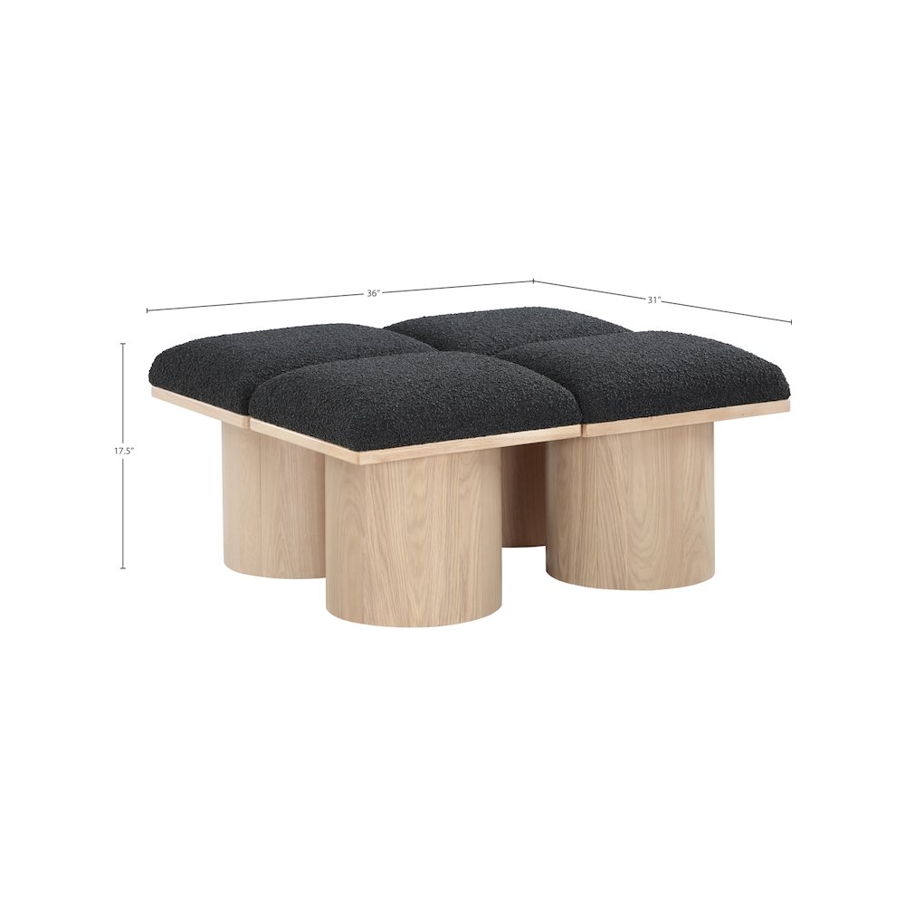 Pavilion Black Boucle Fabric Bench. Picture 5