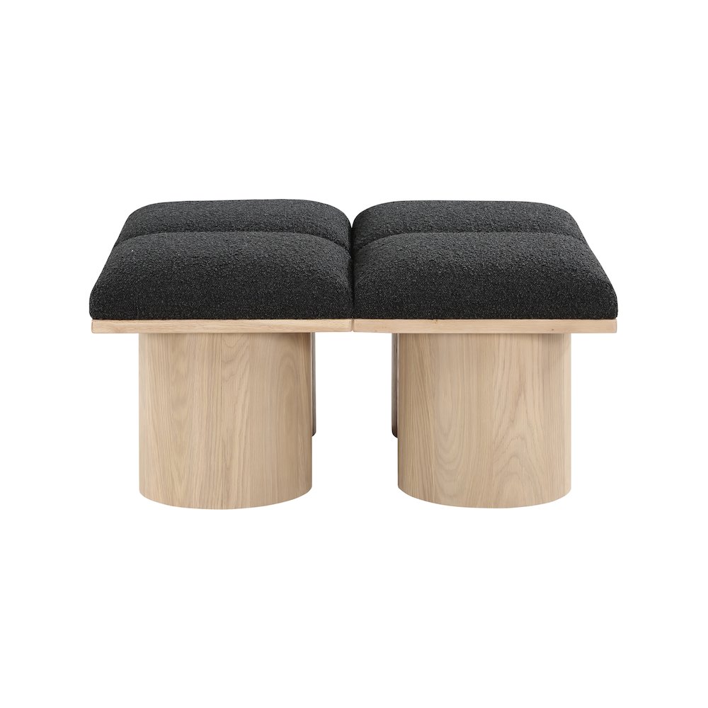 Pavilion Black Boucle Fabric Bench. Picture 2