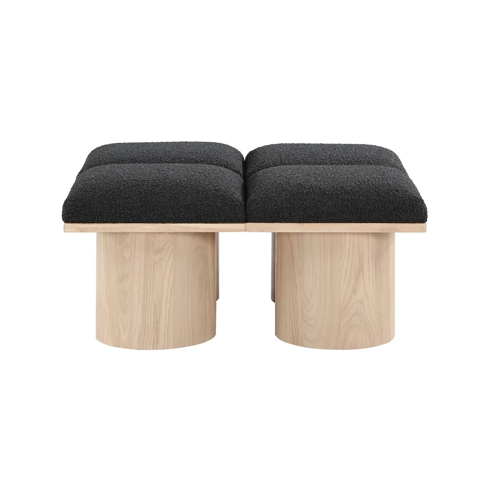 Pavilion Black Boucle Fabric Bench. Picture 3