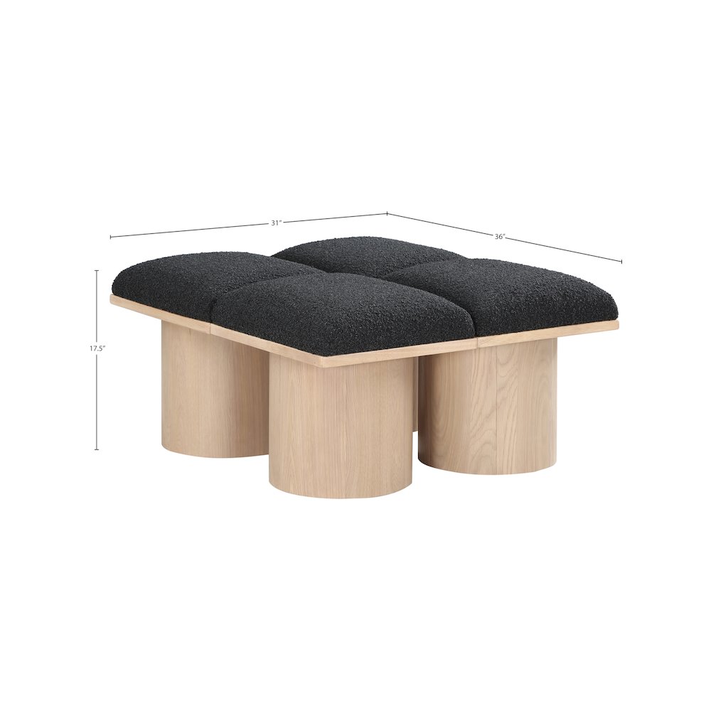 Pavilion Black Boucle Fabric Bench. Picture 6