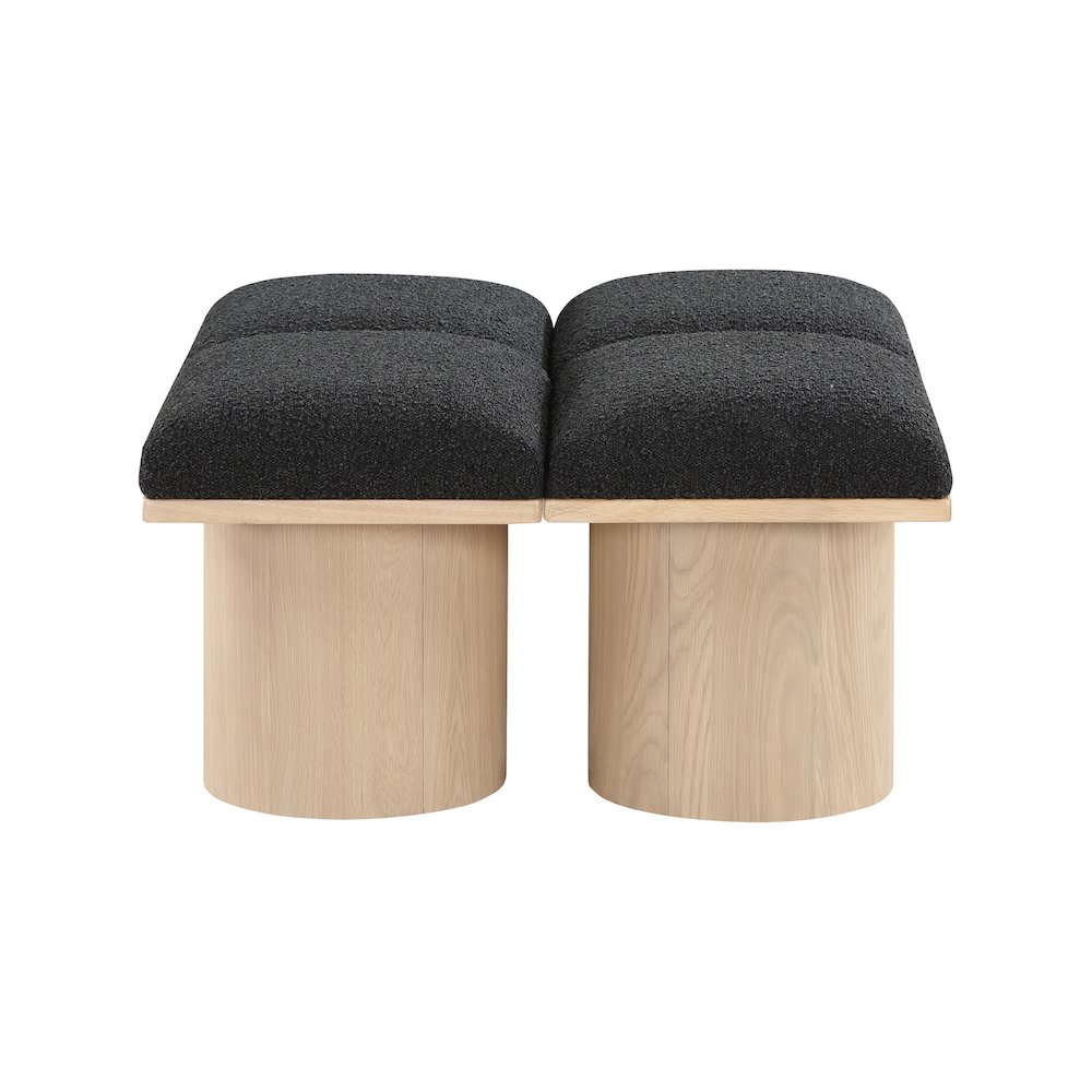 Pavilion Black Boucle Fabric Bench. Picture 2