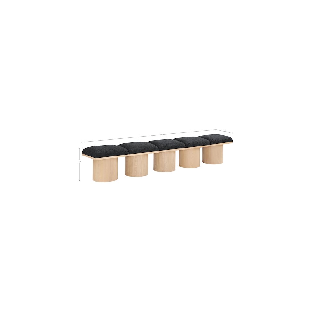 Pavilion Black Boucle Fabric Bench. Picture 6