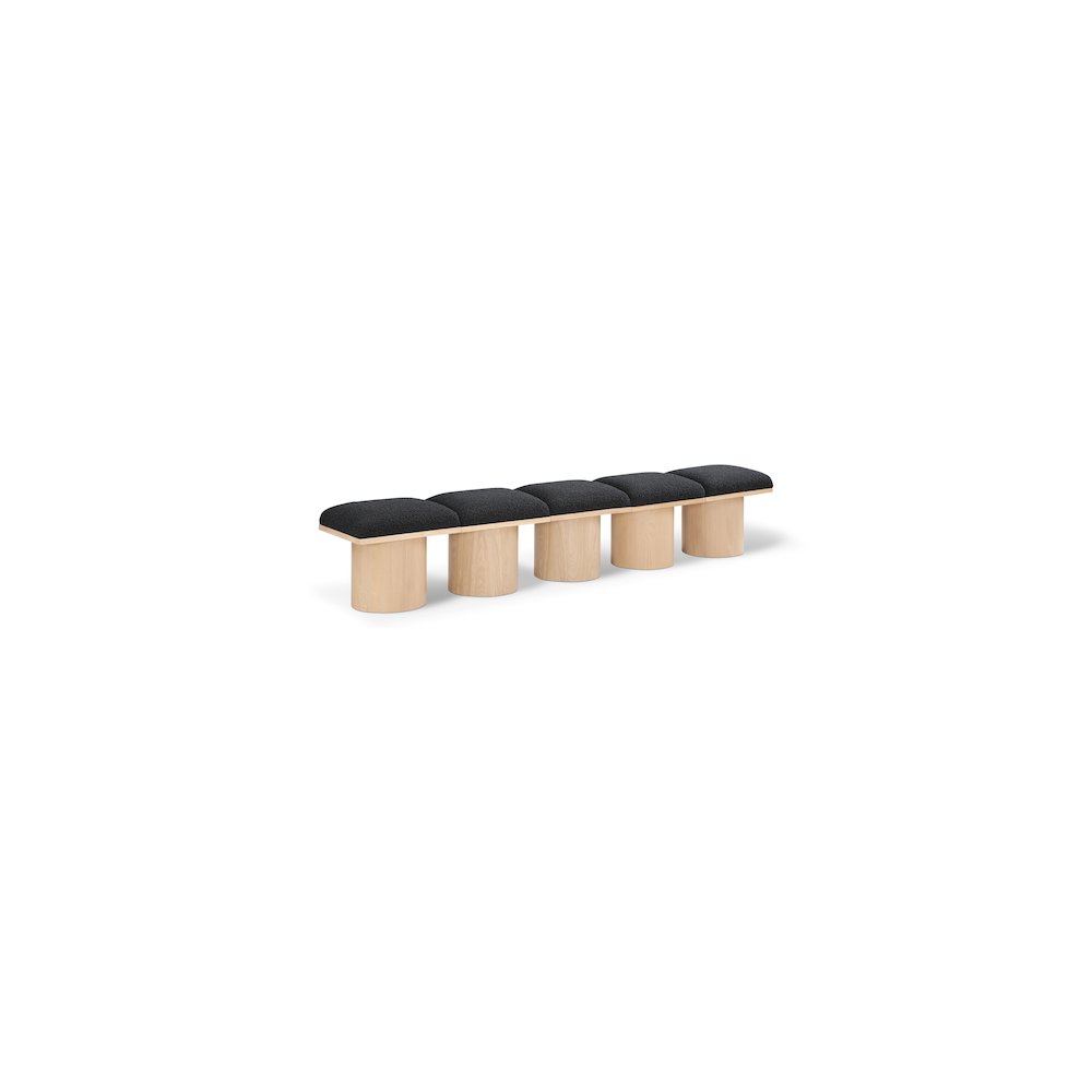 Pavilion Black Boucle Fabric Bench. Picture 1
