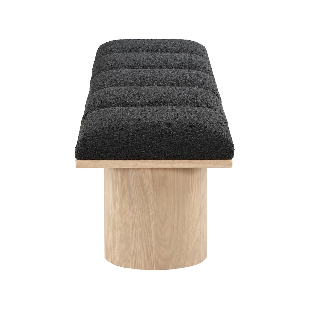 Pavilion Black Boucle Fabric Bench. Picture 3