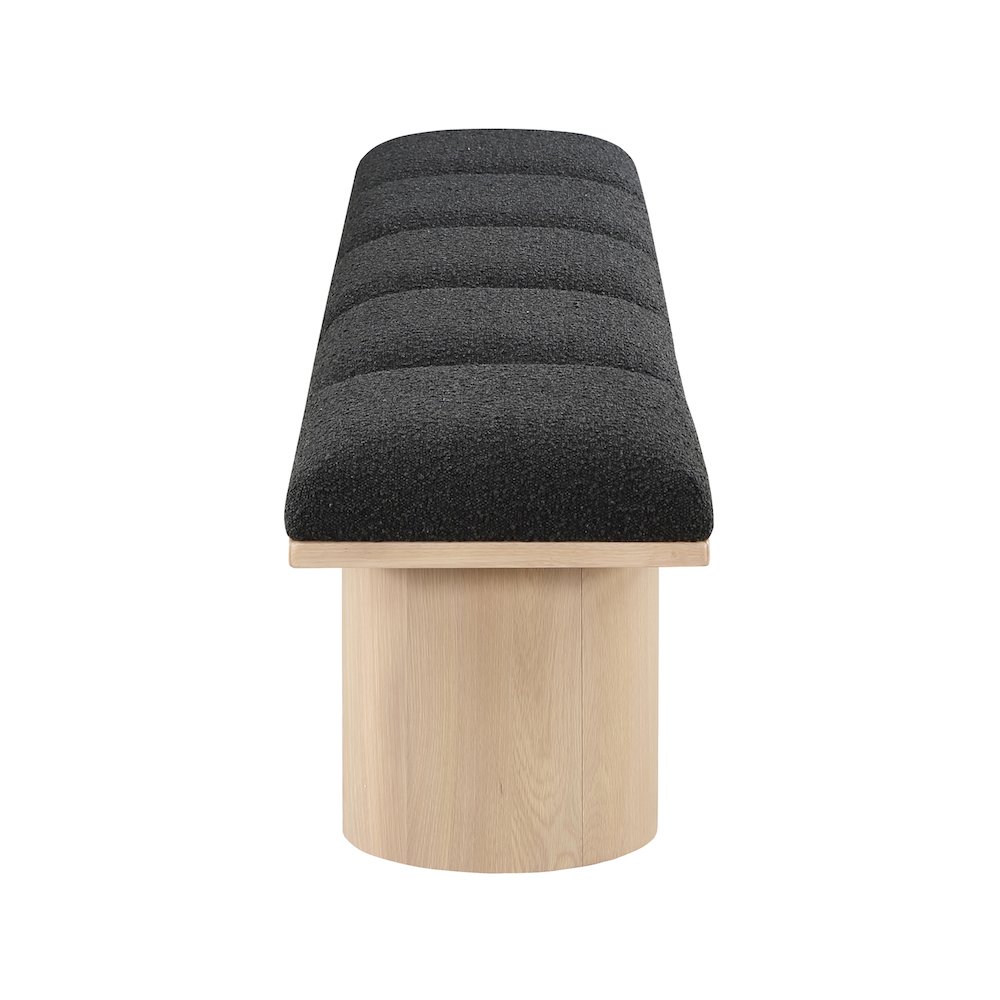 Pavilion Black Boucle Fabric Bench. Picture 3