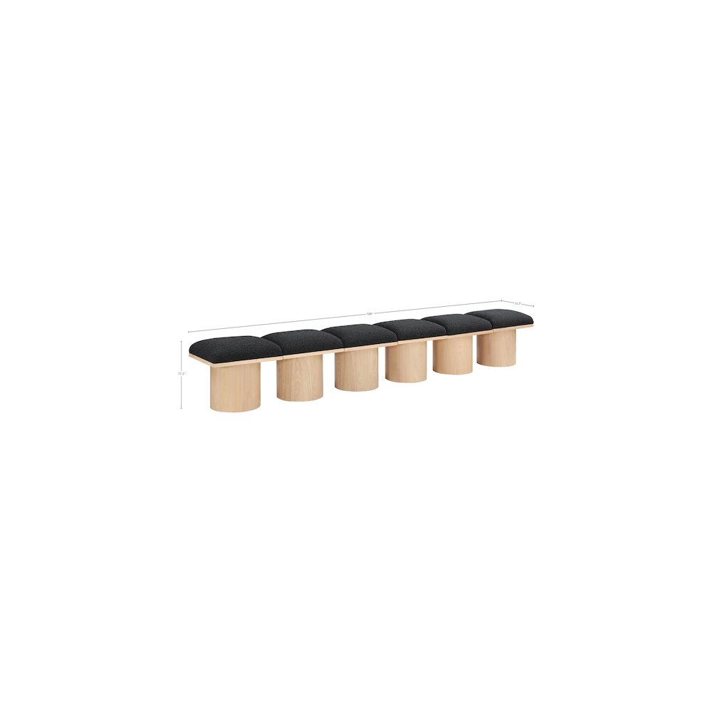 Pavilion Black Boucle Fabric Bench. Picture 6