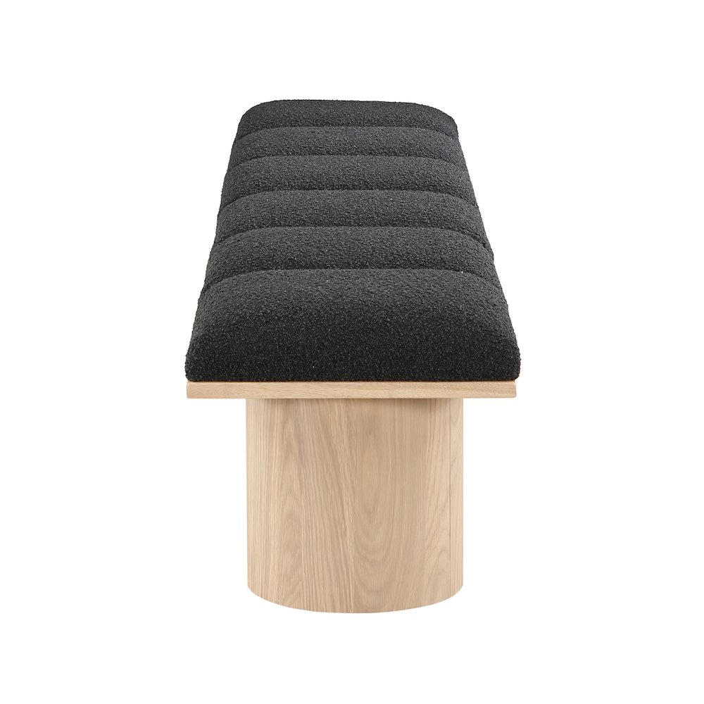 Pavilion Black Boucle Fabric Bench. Picture 3