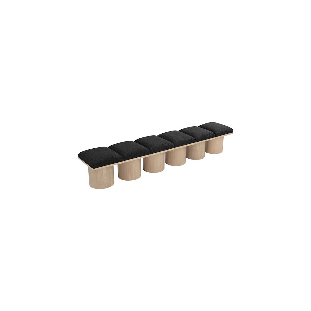 Pavilion Black Boucle Fabric Bench. Picture 4