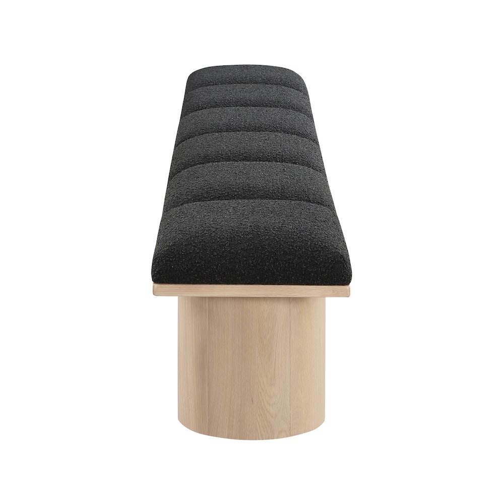 Pavilion Black Boucle Fabric Bench. Picture 3