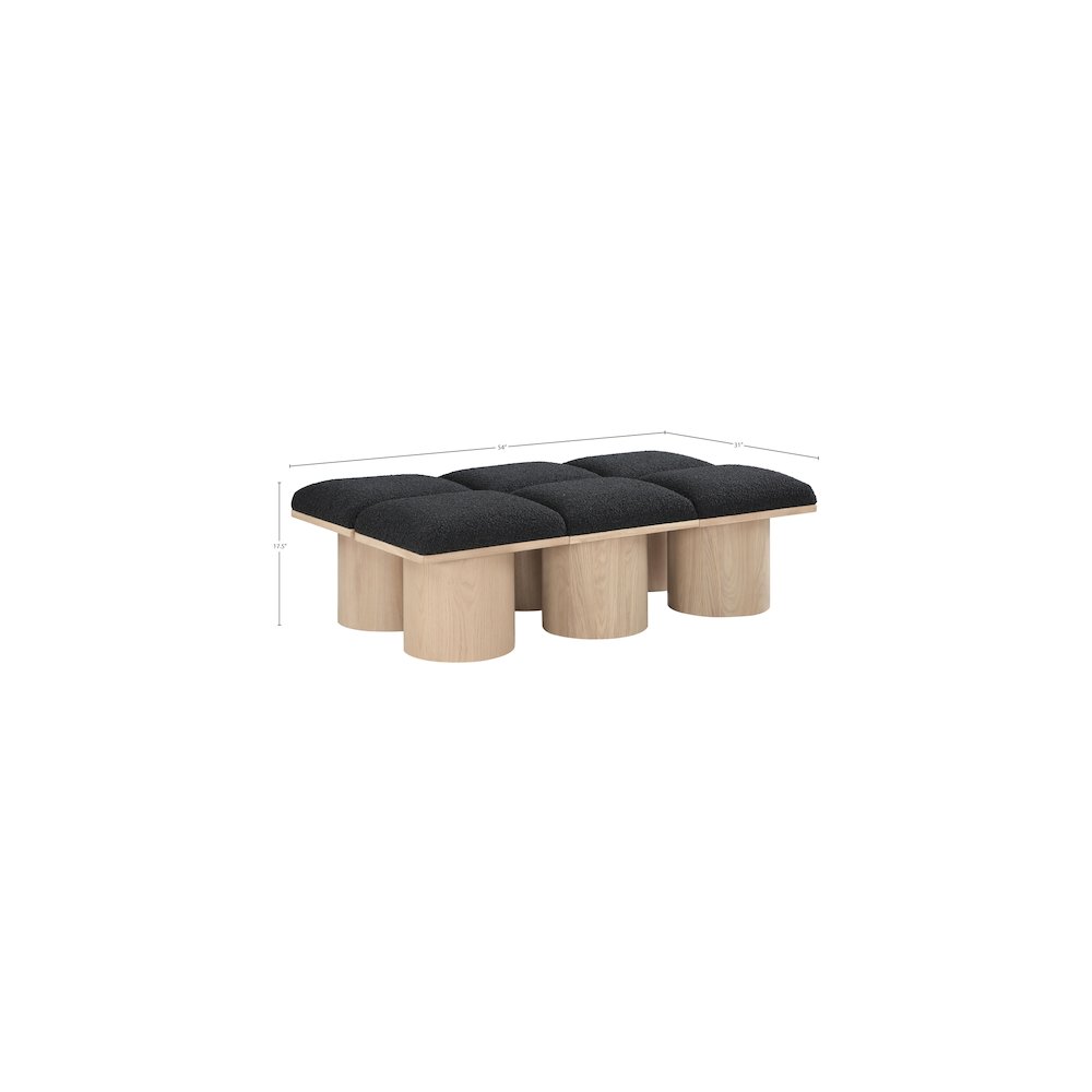 Pavilion Black Boucle Fabric Bench. Picture 5