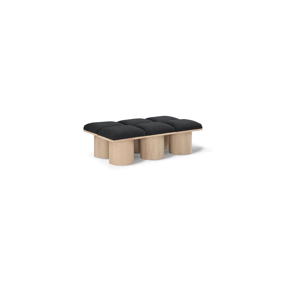 Pavilion Black Boucle Fabric Bench. Picture 1