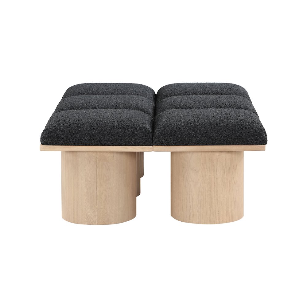 Pavilion Black Boucle Fabric Bench. Picture 3