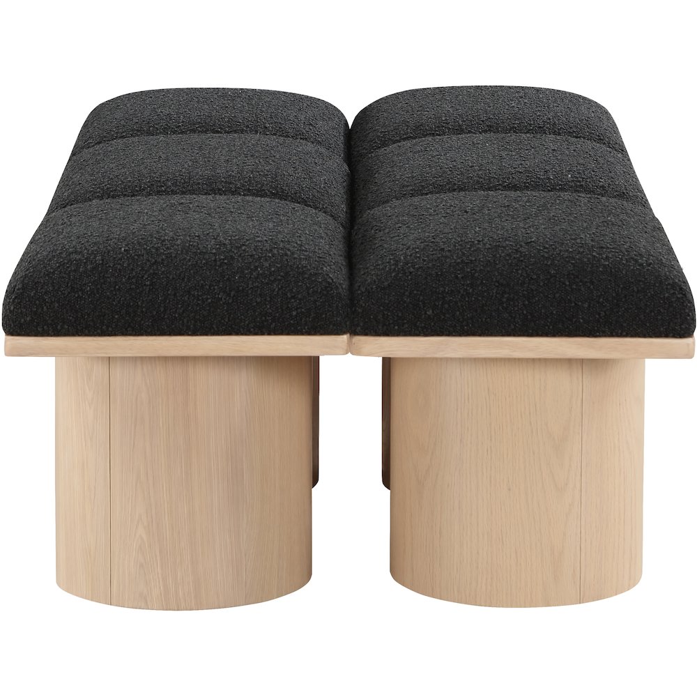 Pavilion Black Boucle Fabric Bench. Picture 3