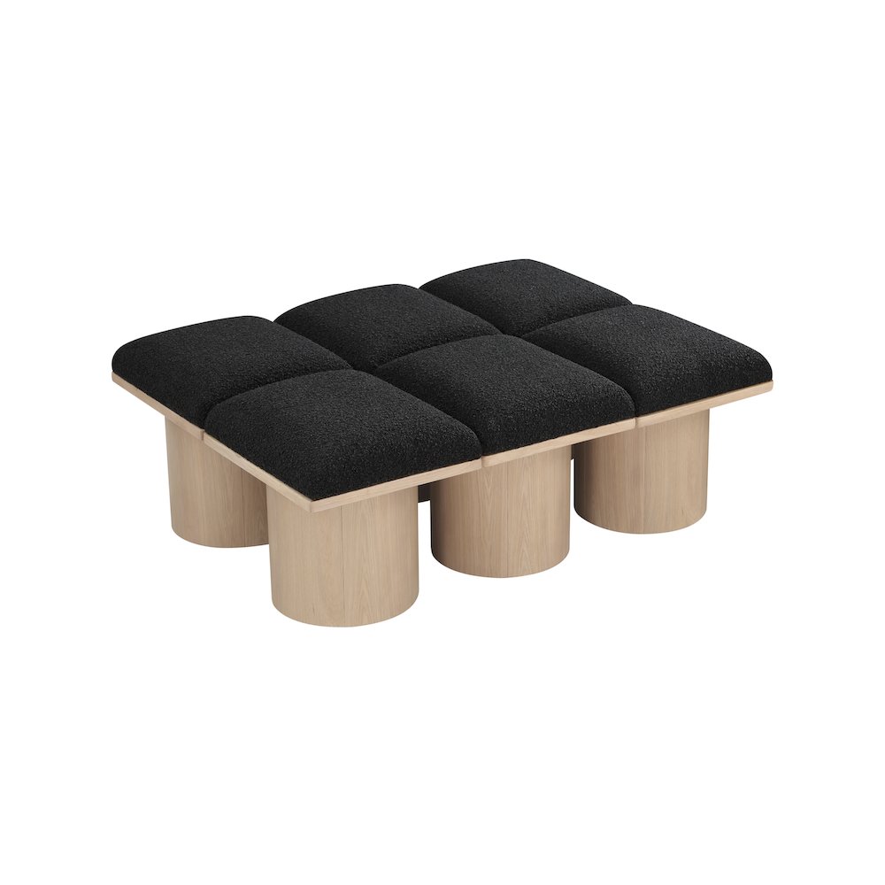 Pavilion Black Boucle Fabric Bench. Picture 4
