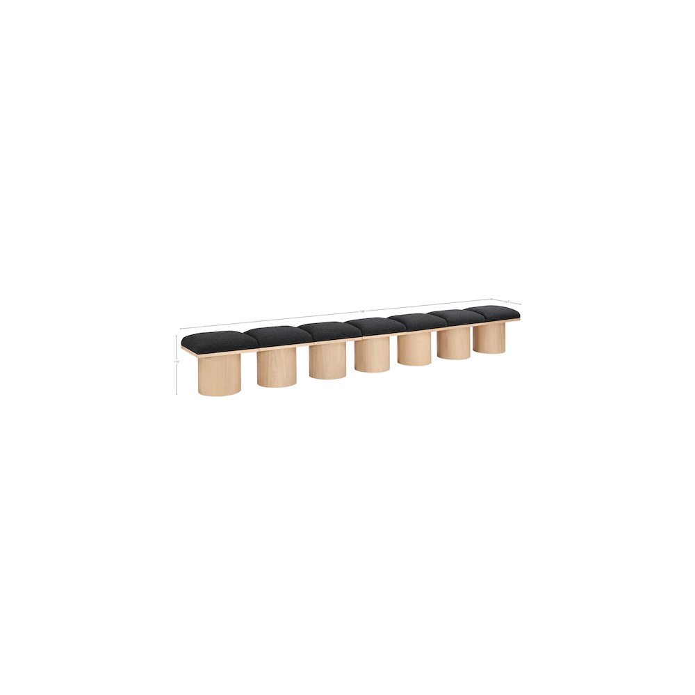 Pavilion Black Boucle Fabric Bench. Picture 6