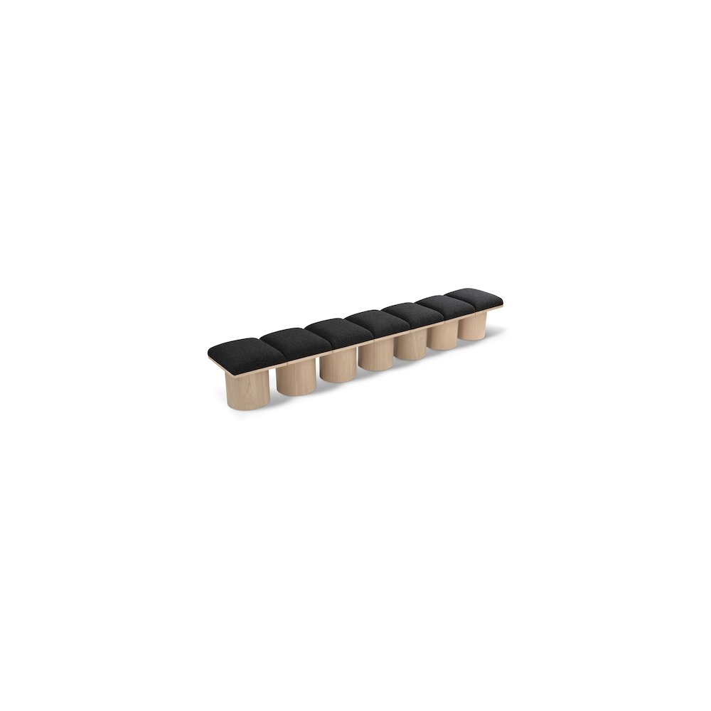 Pavilion Black Boucle Fabric Bench. Picture 1