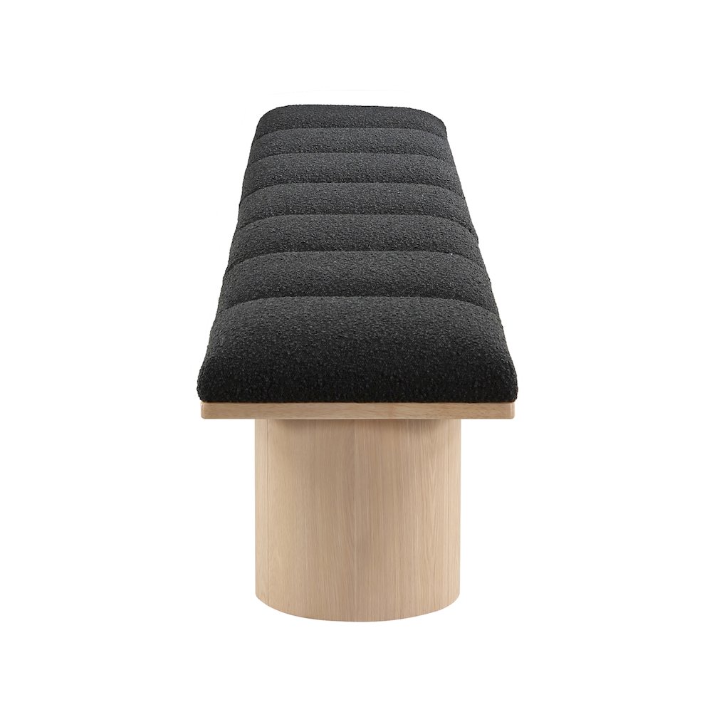 Pavilion Black Boucle Fabric Bench. Picture 3