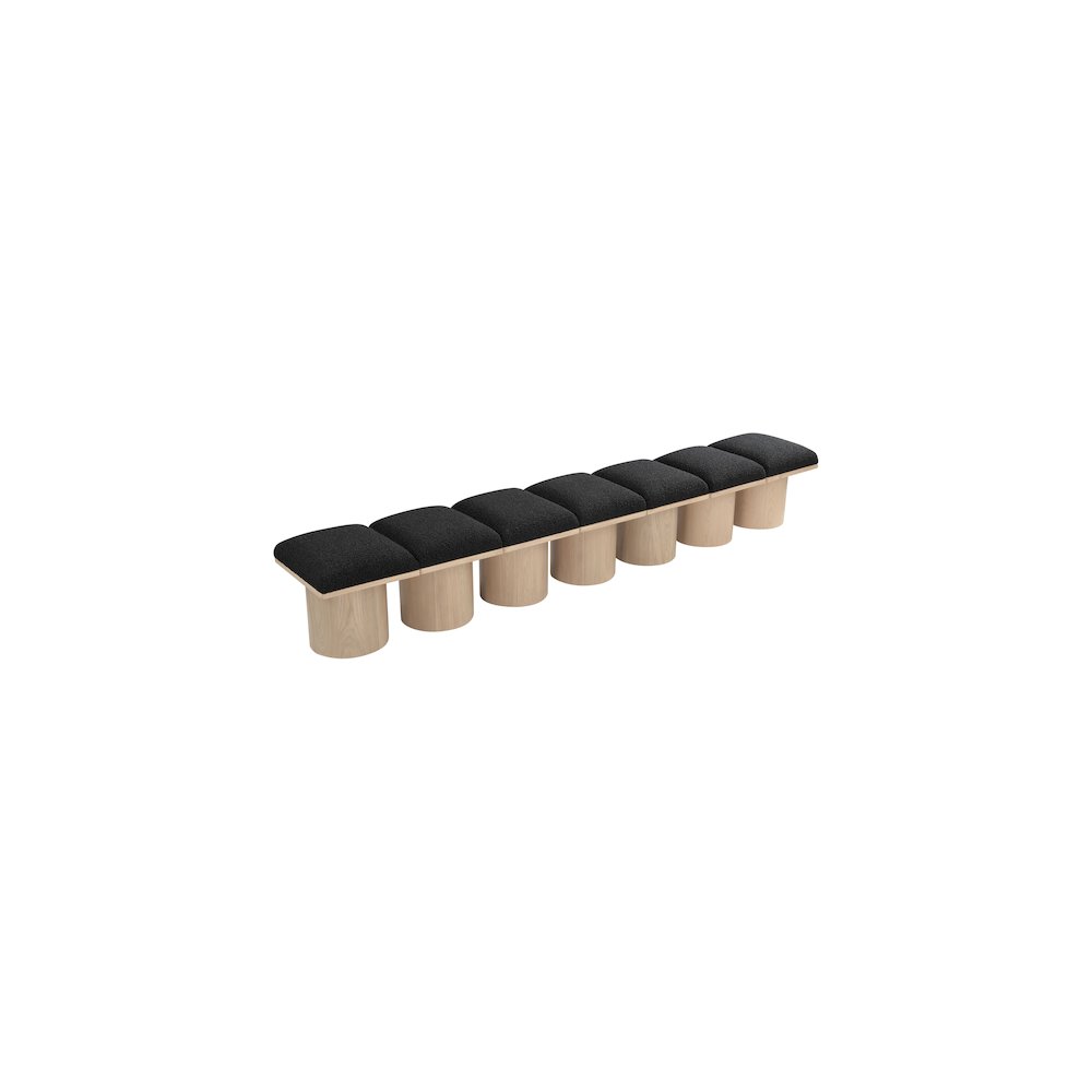 Pavilion Black Boucle Fabric Bench. Picture 4