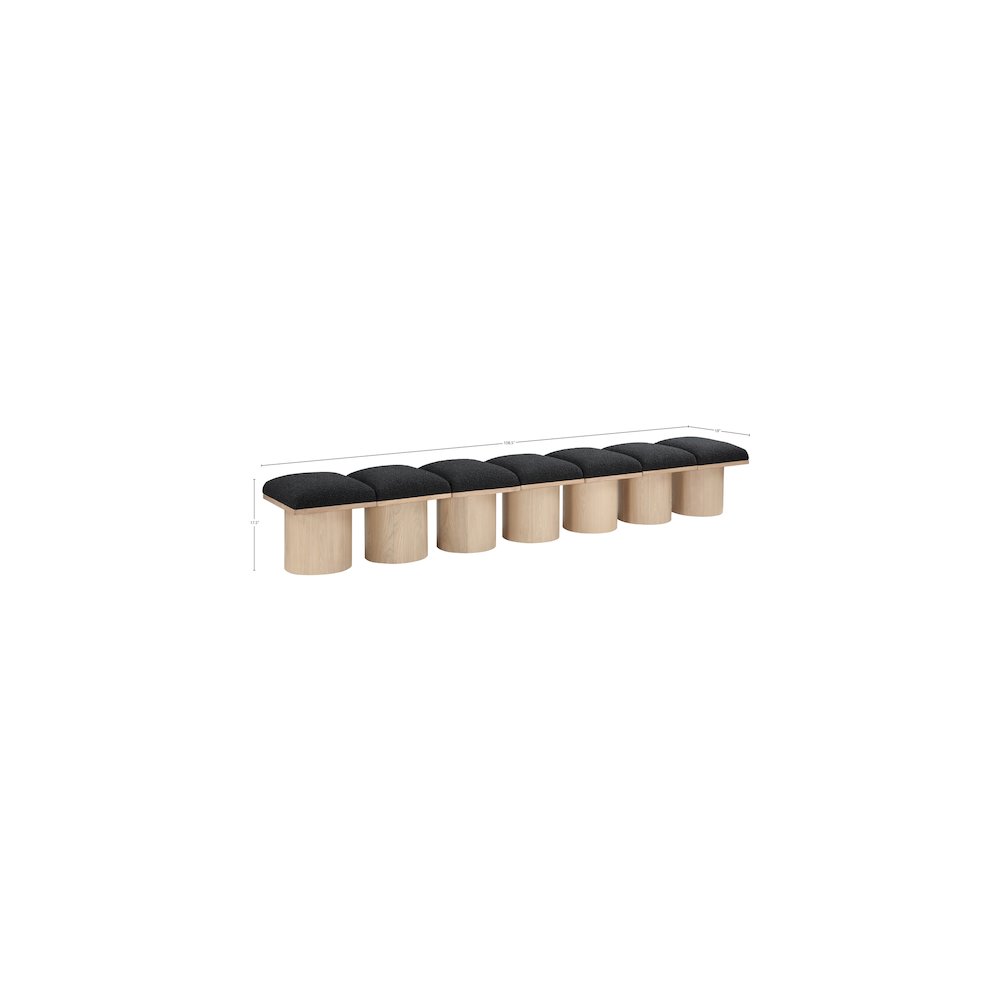Pavilion Black Boucle Fabric Bench. Picture 5