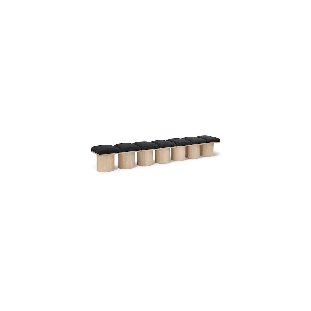 Pavilion Black Boucle Fabric Bench. Picture 1