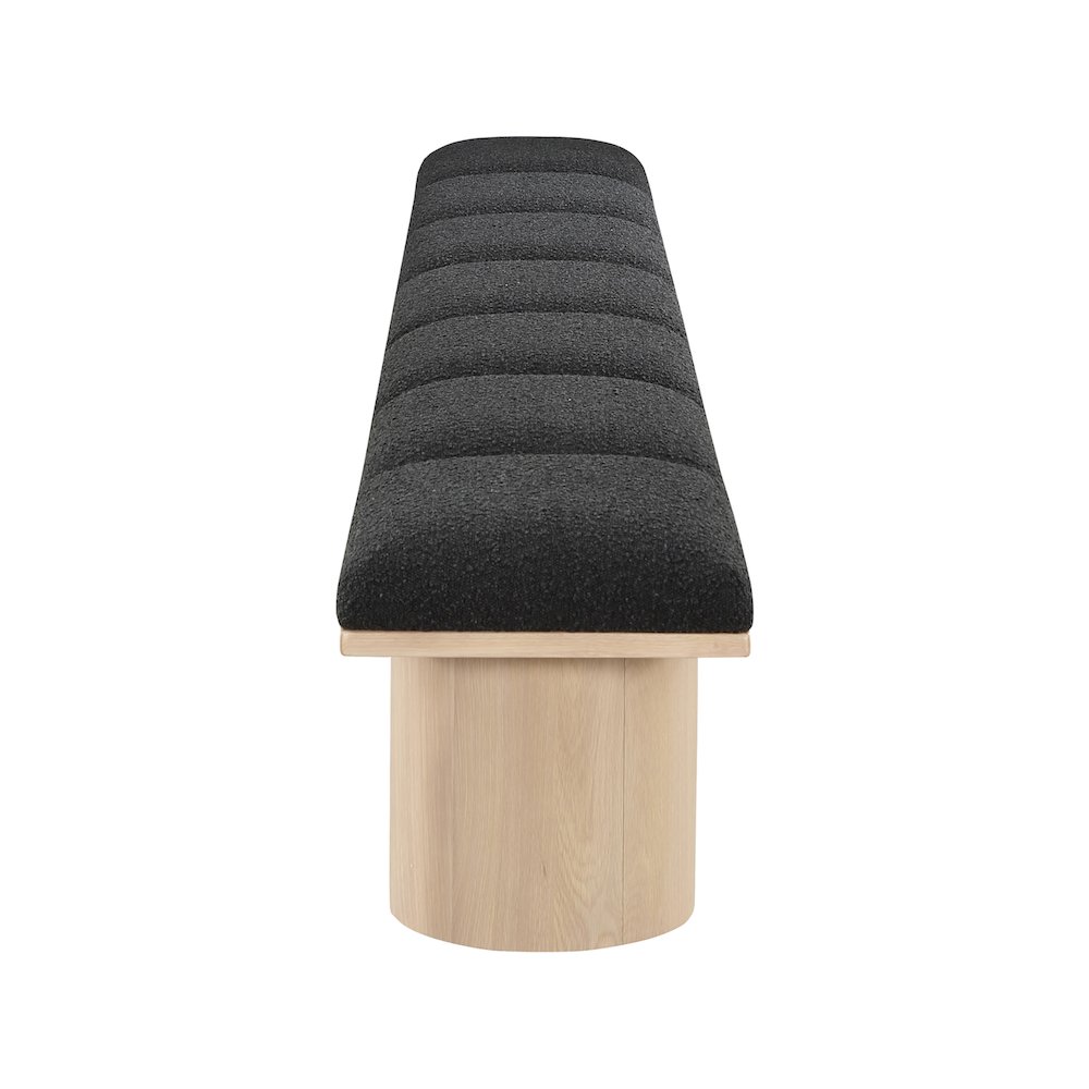 Pavilion Black Boucle Fabric Bench. Picture 3