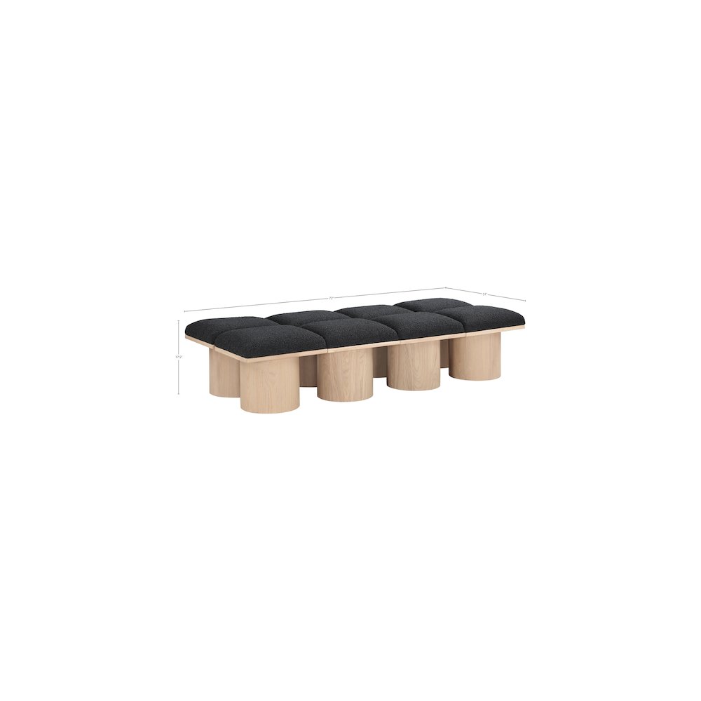 Pavilion Black Boucle Fabric Bench. Picture 5