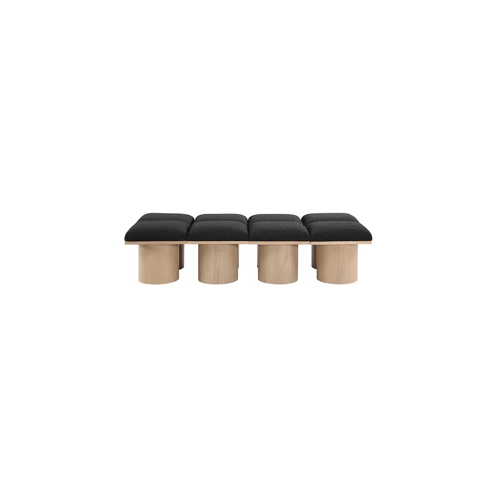 Pavilion Black Boucle Fabric Bench. Picture 2