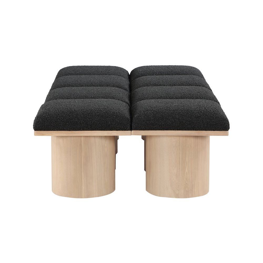 Pavilion Black Boucle Fabric Bench. Picture 3