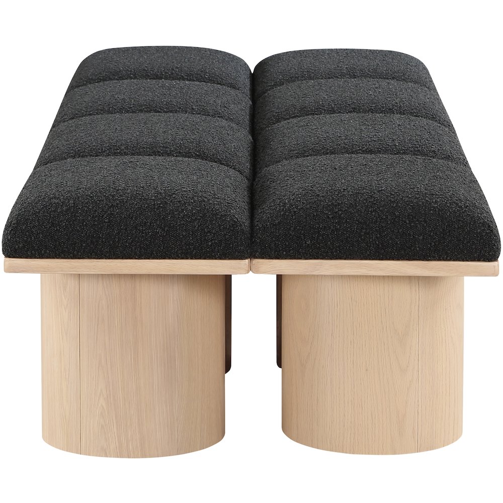 Pavilion Black Boucle Fabric Bench. Picture 3