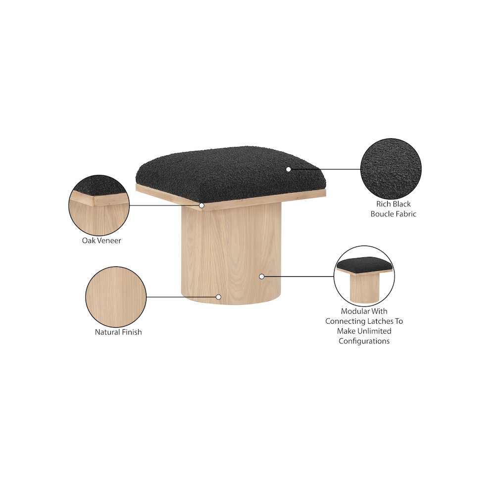 Pavilion Black Boucle Fabric Bench/Stool. Picture 7