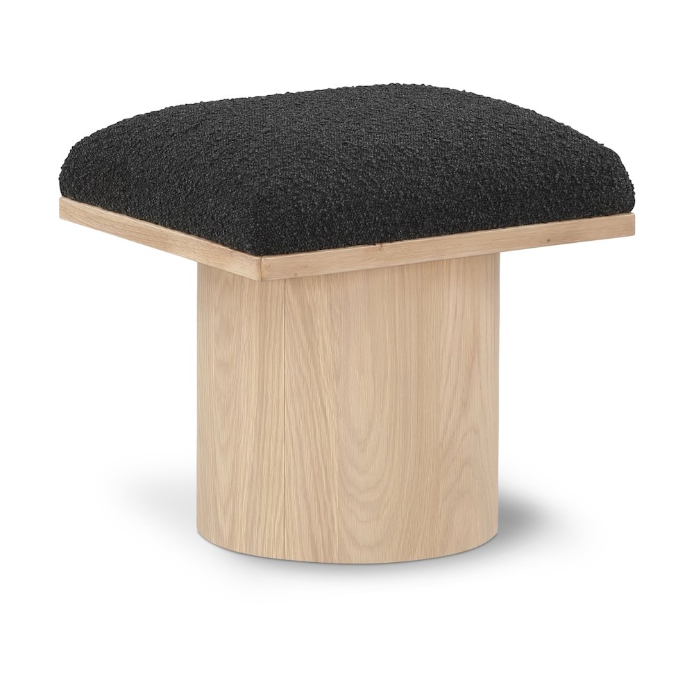 Pavilion Black Boucle Fabric Bench/Stool. Picture 1