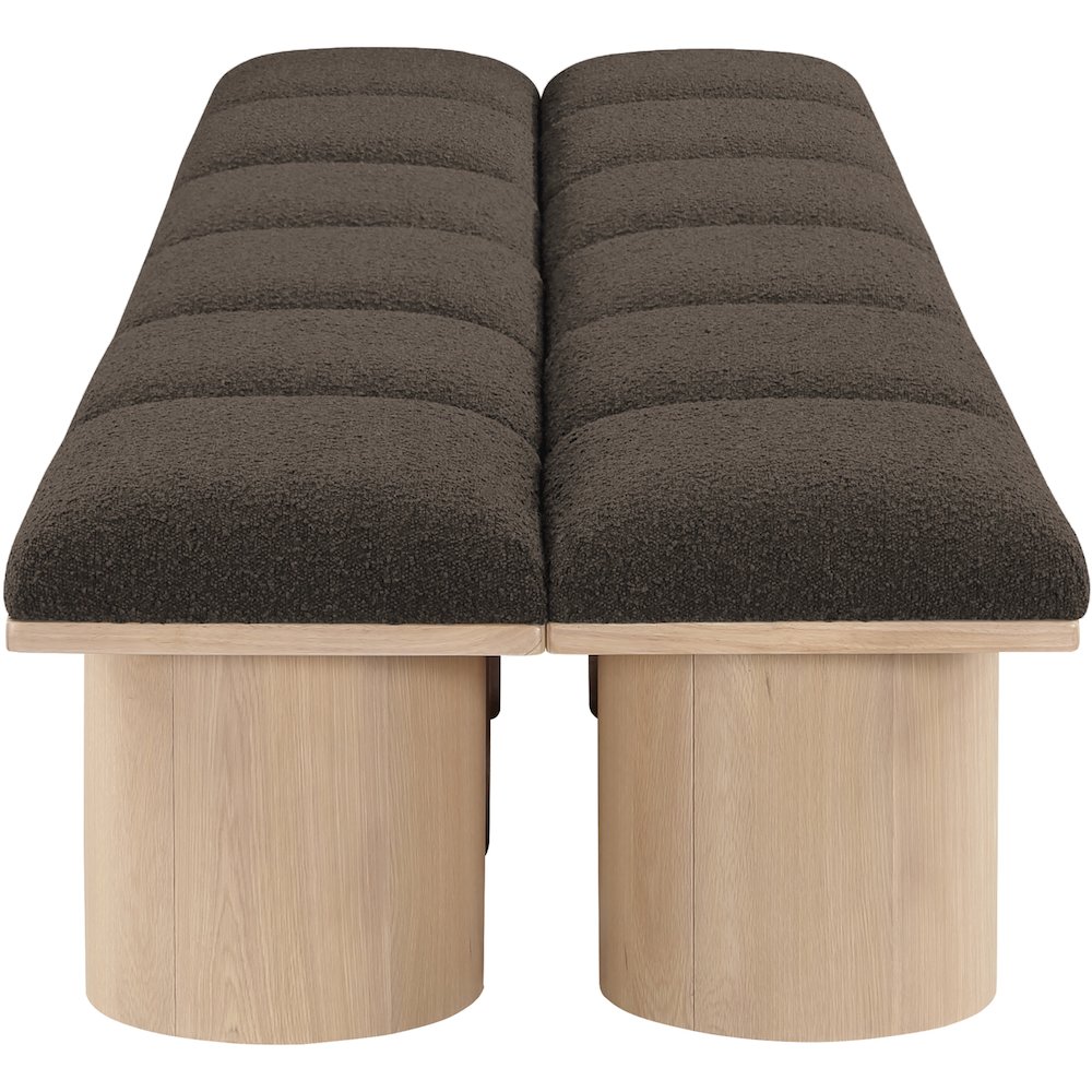 Pavilion Brown Boucle Fabric Bench. Picture 3