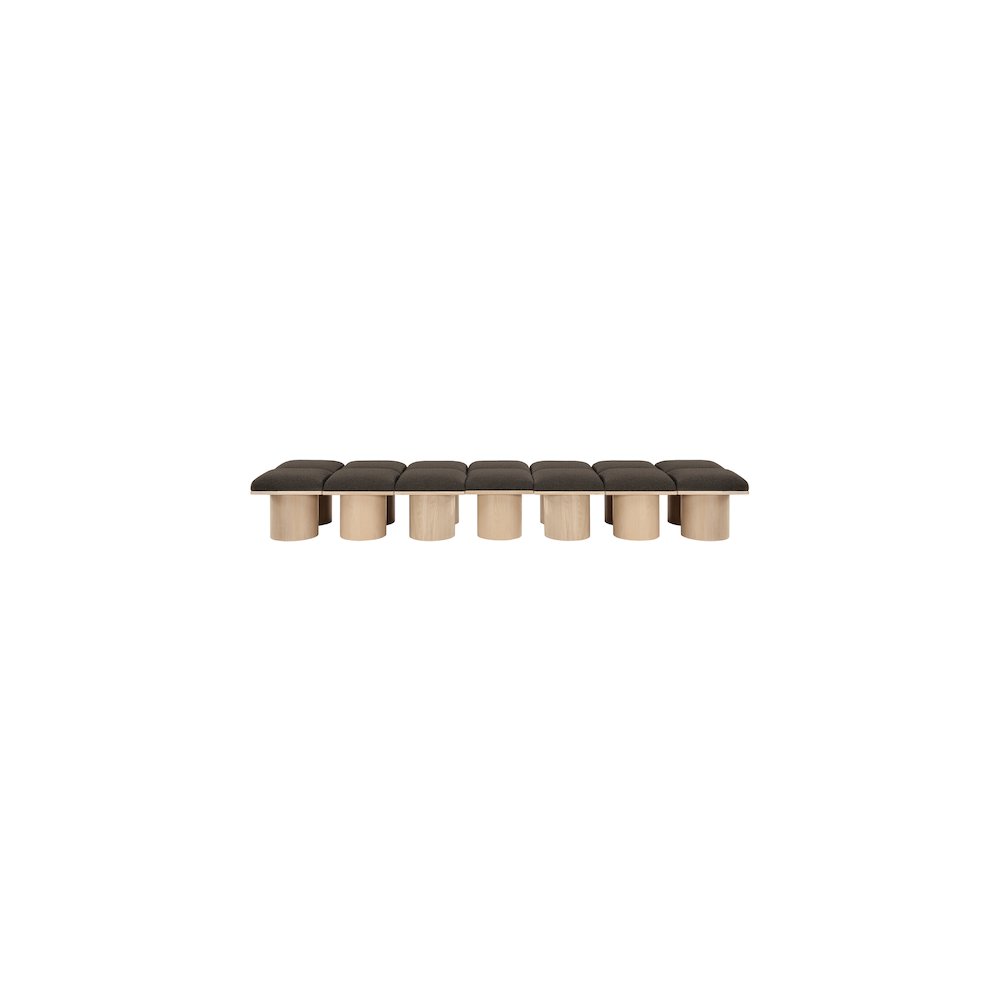 Pavilion Brown Boucle Fabric Bench. Picture 2