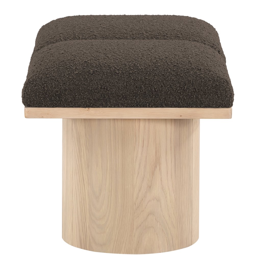 Pavilion Brown Boucle Fabric Bench. Picture 3