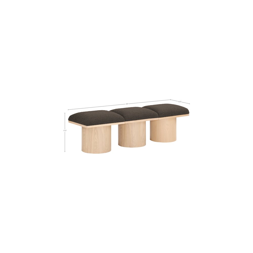Pavilion Brown Boucle Fabric Bench. Picture 6