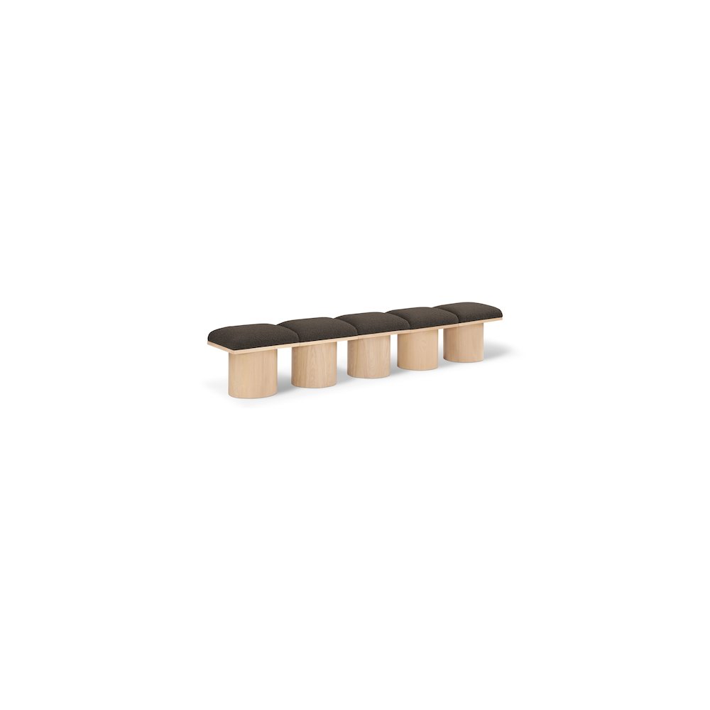 Pavilion Brown Boucle Fabric Bench. Picture 1