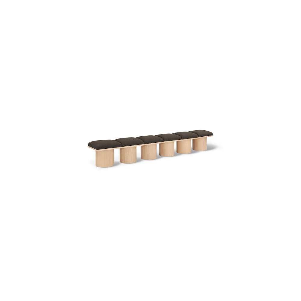 Pavilion Brown Boucle Fabric Bench. Picture 1