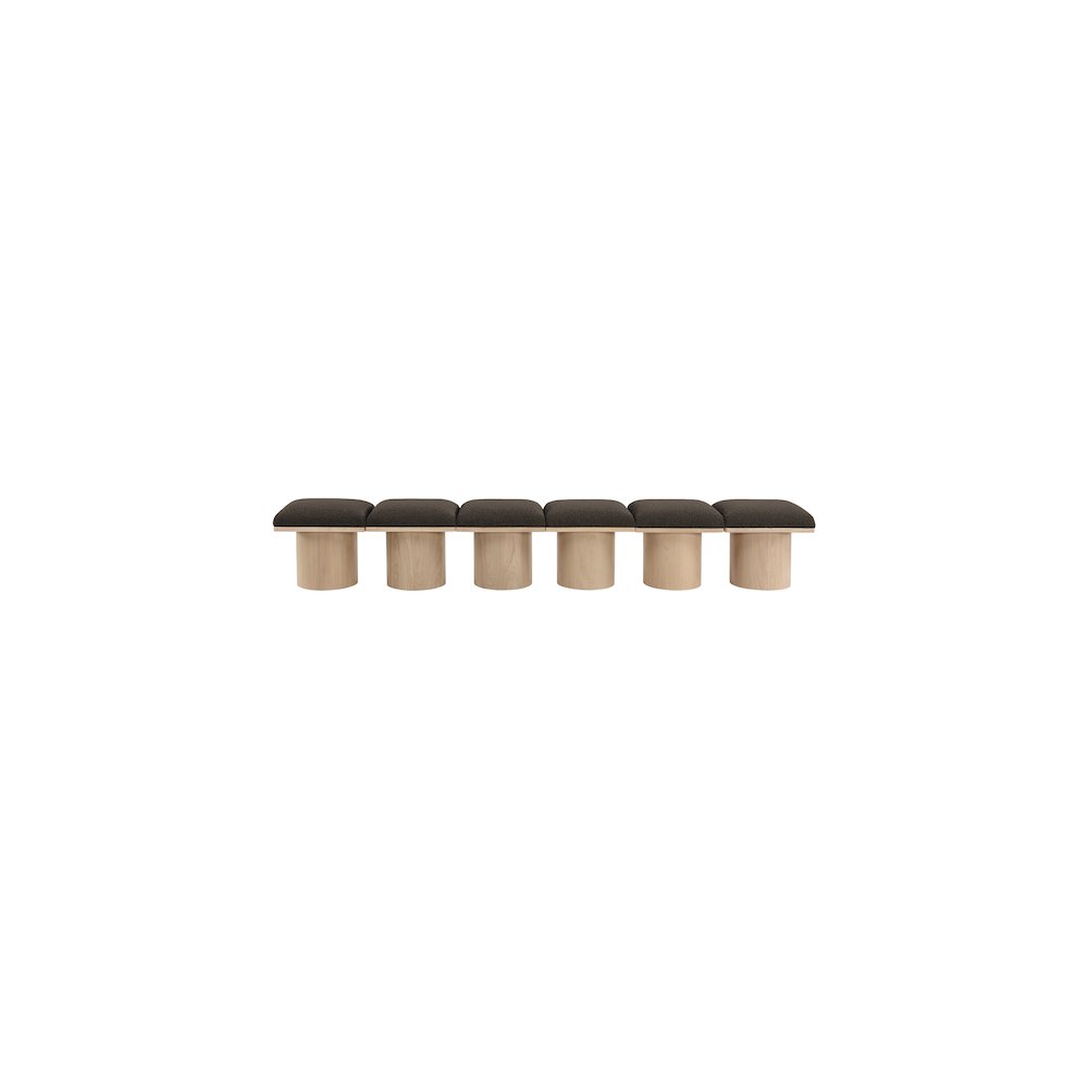 Pavilion Brown Boucle Fabric Bench. Picture 2