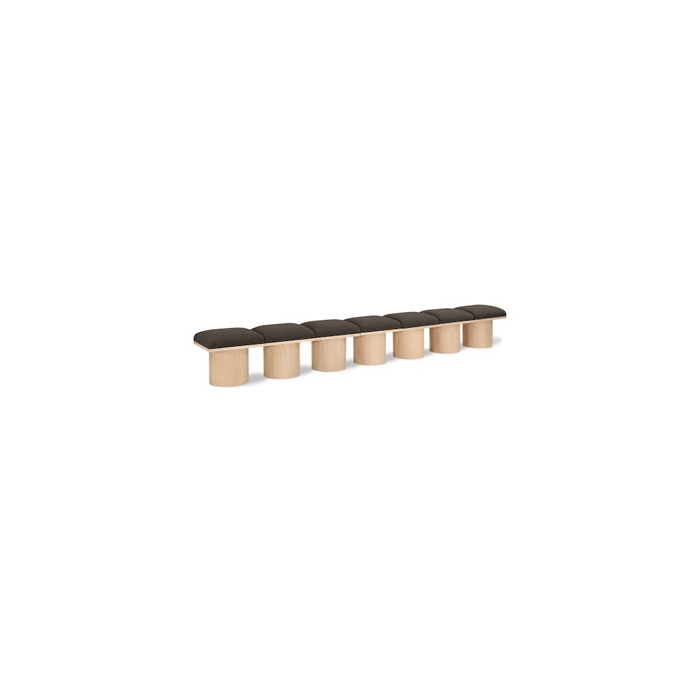 Pavilion Brown Boucle Fabric Bench. Picture 1