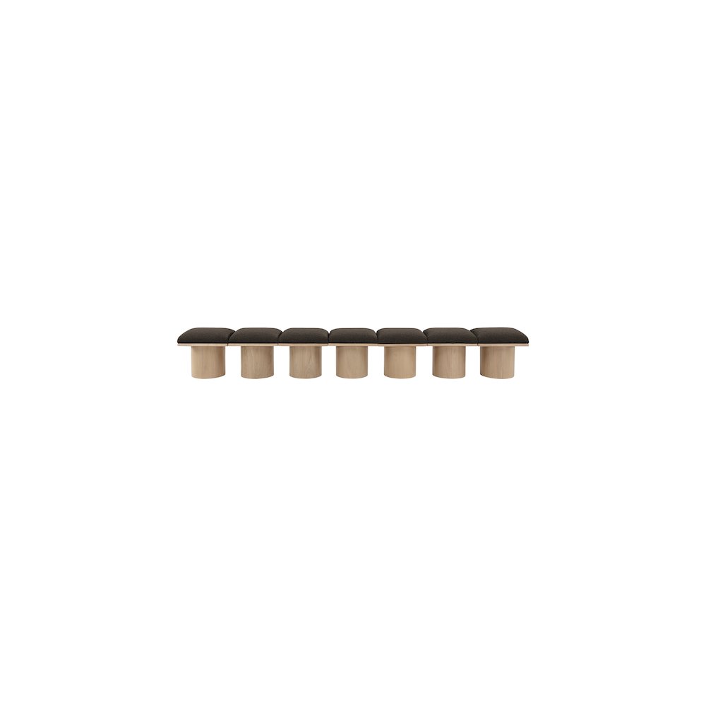 Pavilion Brown Boucle Fabric Bench. Picture 2