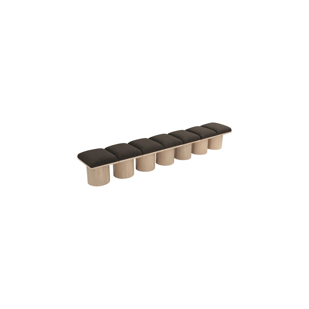 Pavilion Brown Boucle Fabric Bench. Picture 4