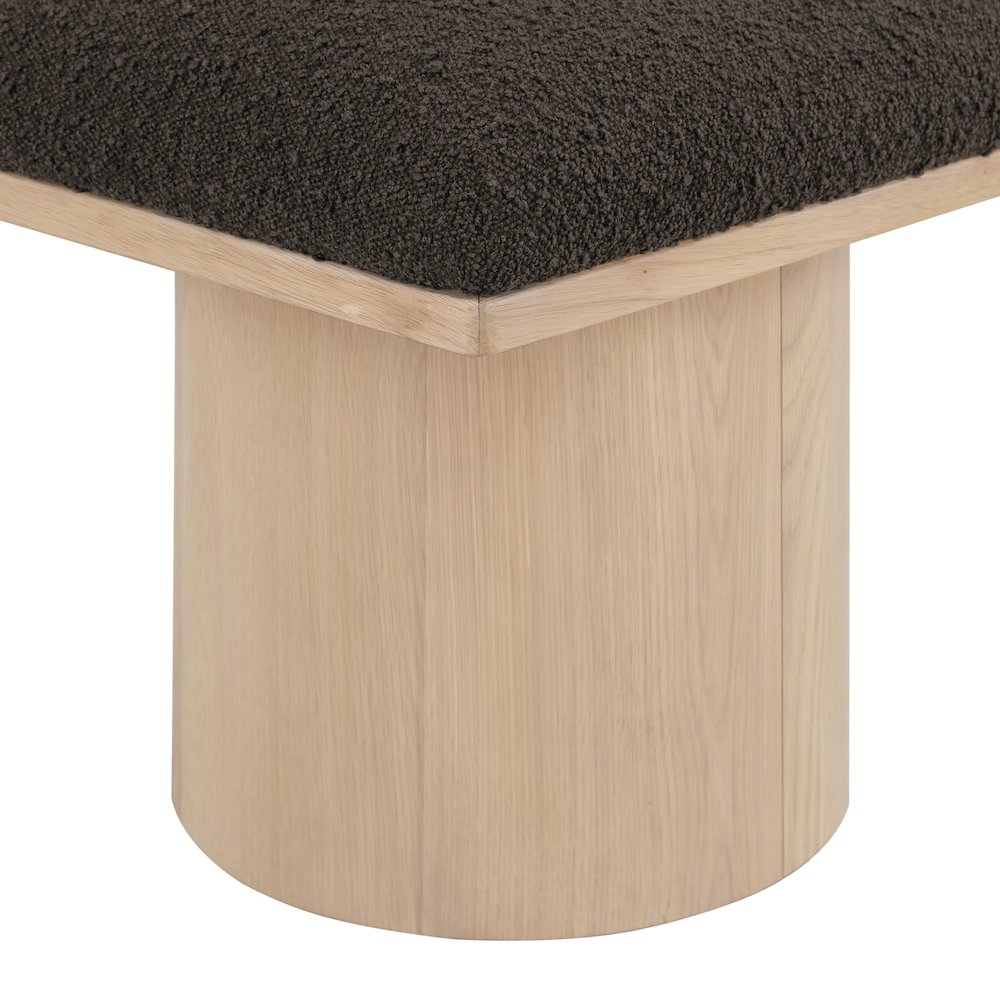 Pavilion Brown Boucle Fabric Bench. Picture 4