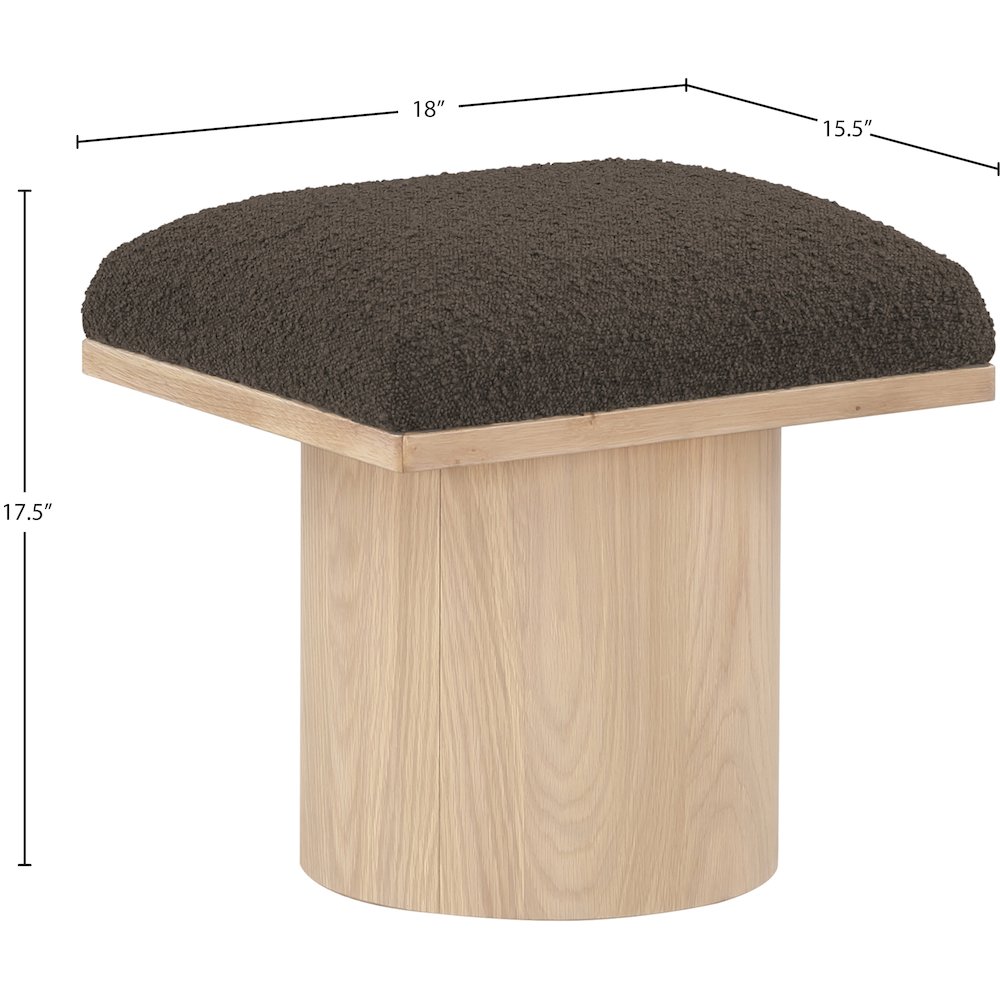 Pavilion Brown Boucle Fabric Bench/Stool. Picture 6