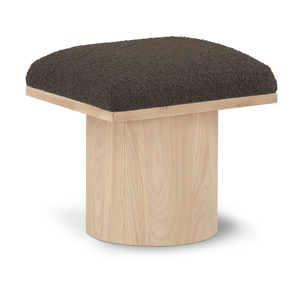 Pavilion Brown Boucle Fabric Bench/Stool. Picture 1