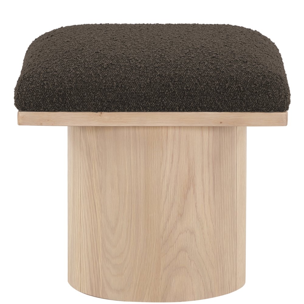 Pavilion Brown Boucle Fabric Bench/Stool. Picture 2